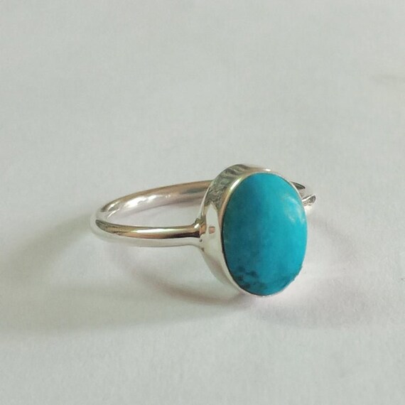 Natural Turquoise Gem Ringcabochon Gemstone Ringhandmade Etsy