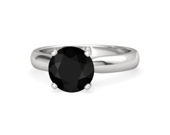 14K Solid Gold/925 Sterling Silver Ring,Beautiful Black Onyx Ring,Gemstone Ring,Engagement Ring,Statement Ring,Handmade Ring,Jewelry For Her