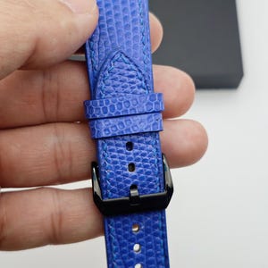 Luxury Blue Lizard Leather Watch Band – Handmade Exotic Strap for Men & Women