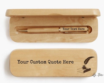 Personalized Ballpoint Pen and Case | Boss Gift | Handmade Pen made of Natural Maple Wood | Custom Wooden Pen and Case.