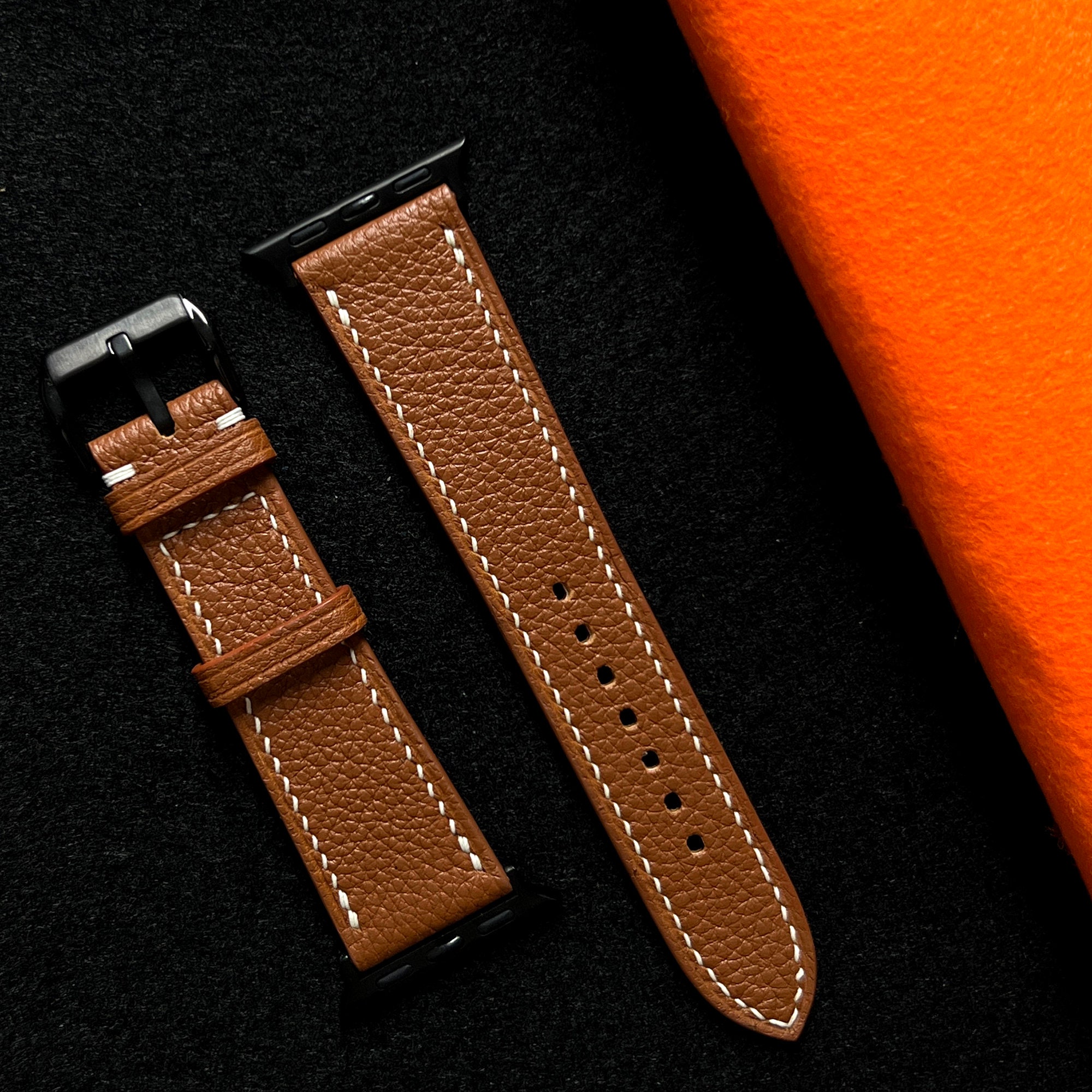 Brown Togo Leather Watch Bands - Handcrafted Luxury Straps