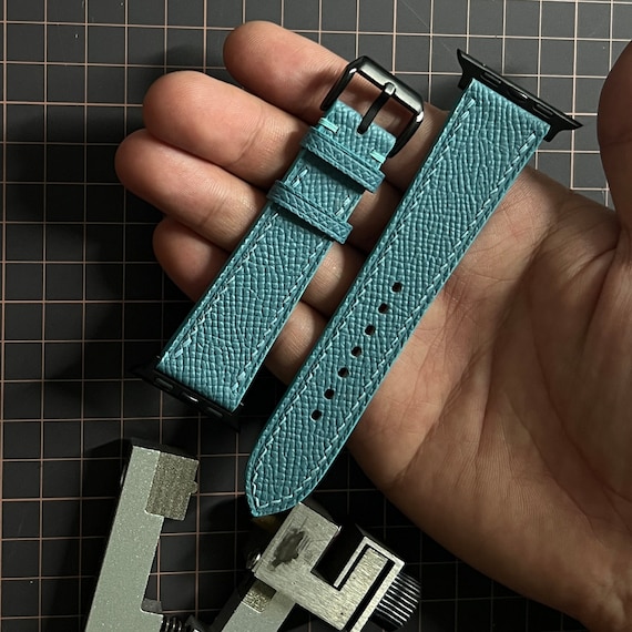 Celadon Blue Epsom Leather Watch Straps Apple Watch Bands Durable Stylish 2024 Bands for Men and Women Etsy UK
