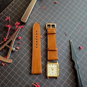 Handmade Nubuck Brown Leather Watch Strap: Quick Release Watch Band