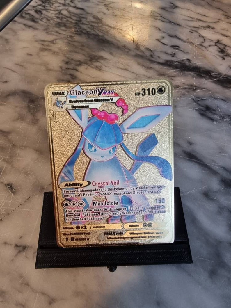 GOLD Anniversary Glaceon Vmax Pokemon Card Metal Gift for Him Etsy