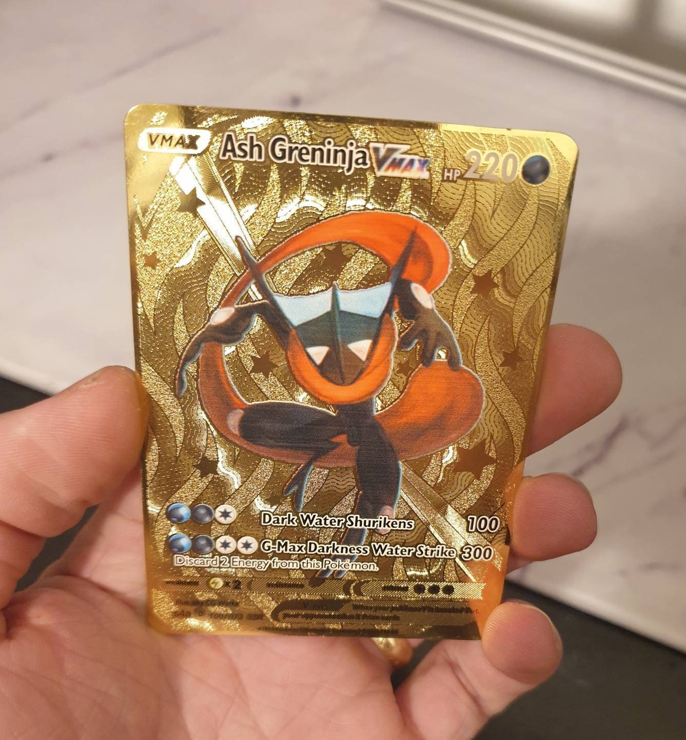 gold-shiny-ash-greninja-vmax-pokemon-card-metal-custom-made-v-etsy