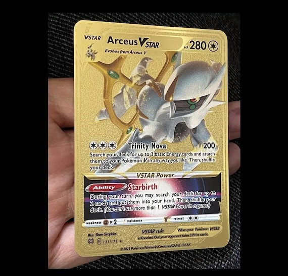 GOLD Arceus V Star Pokemon Card Metal Legends Gift for Him Her - Etsy