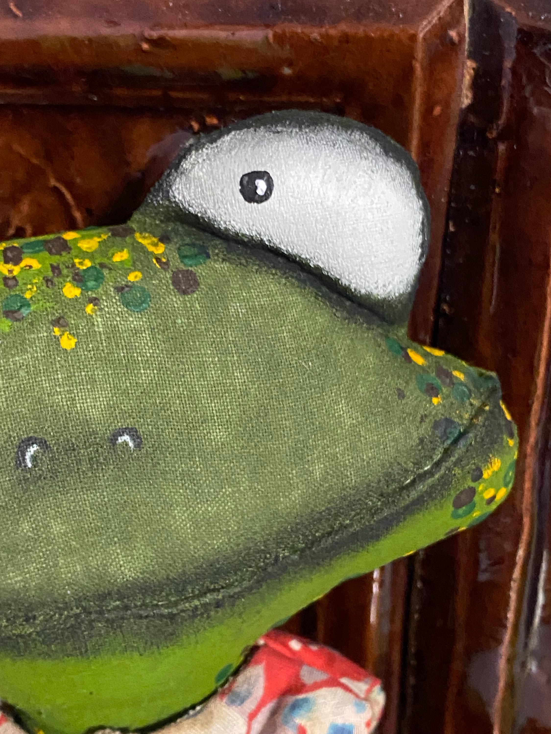 Primitive Frog Doll in a Dress - Etsy