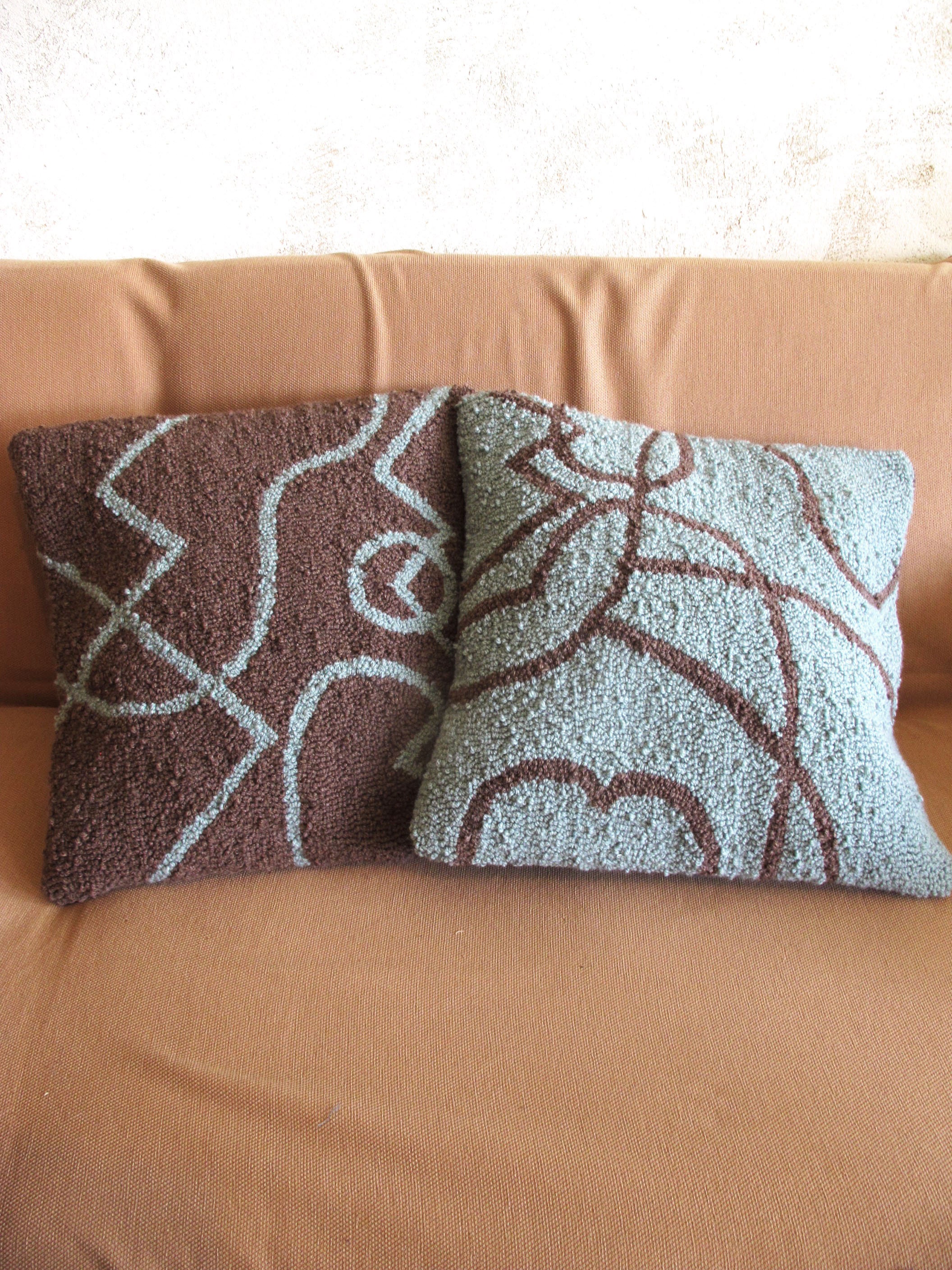 Housse de Coussin Faite à La Main Pour 45 X 45cm, Design Géométrique Abstrait, Décor Scandinave, Cad