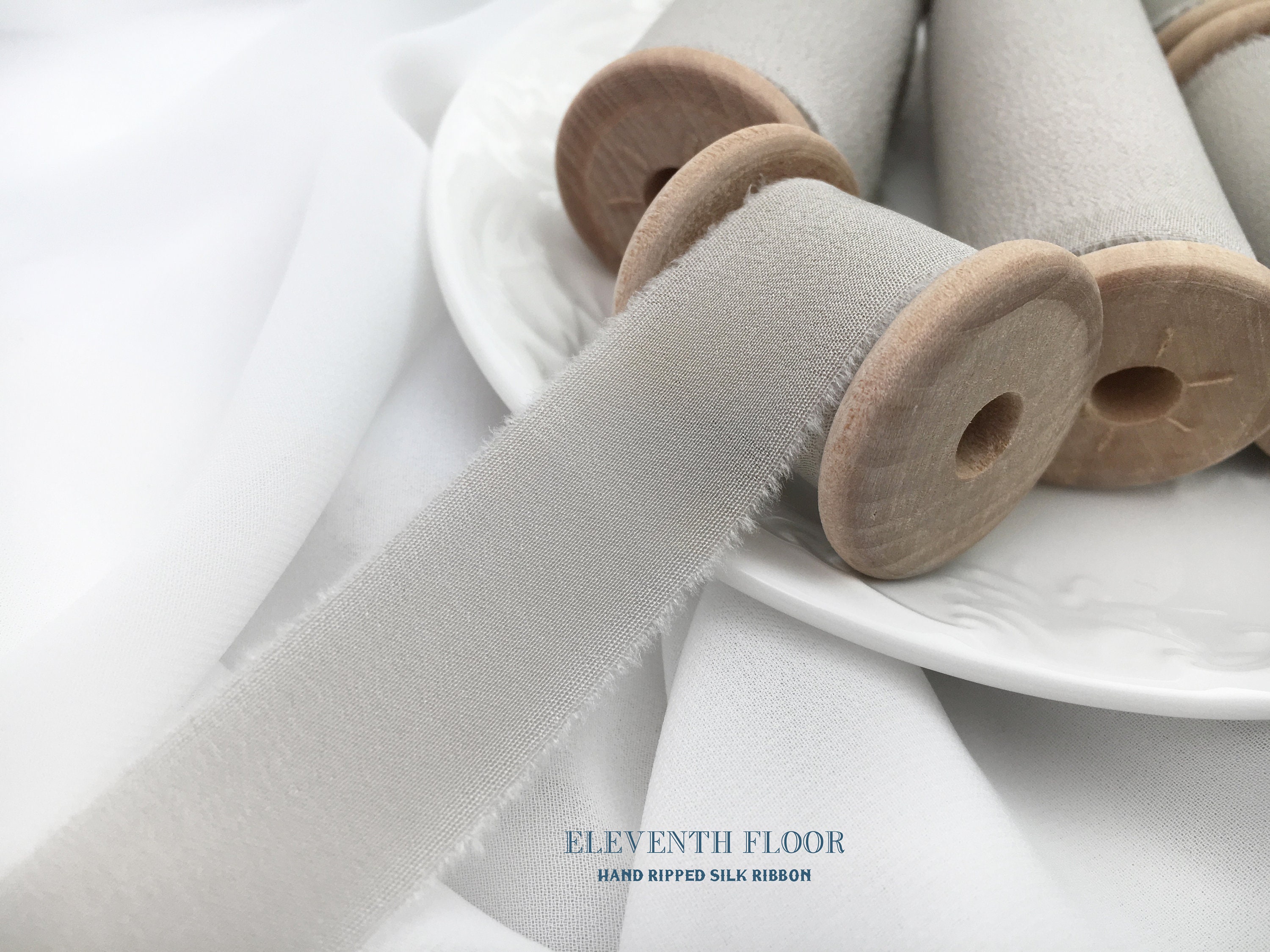 Hand Ripped Silk Ribbon Dark Classic SM024 1.1m / Etsy