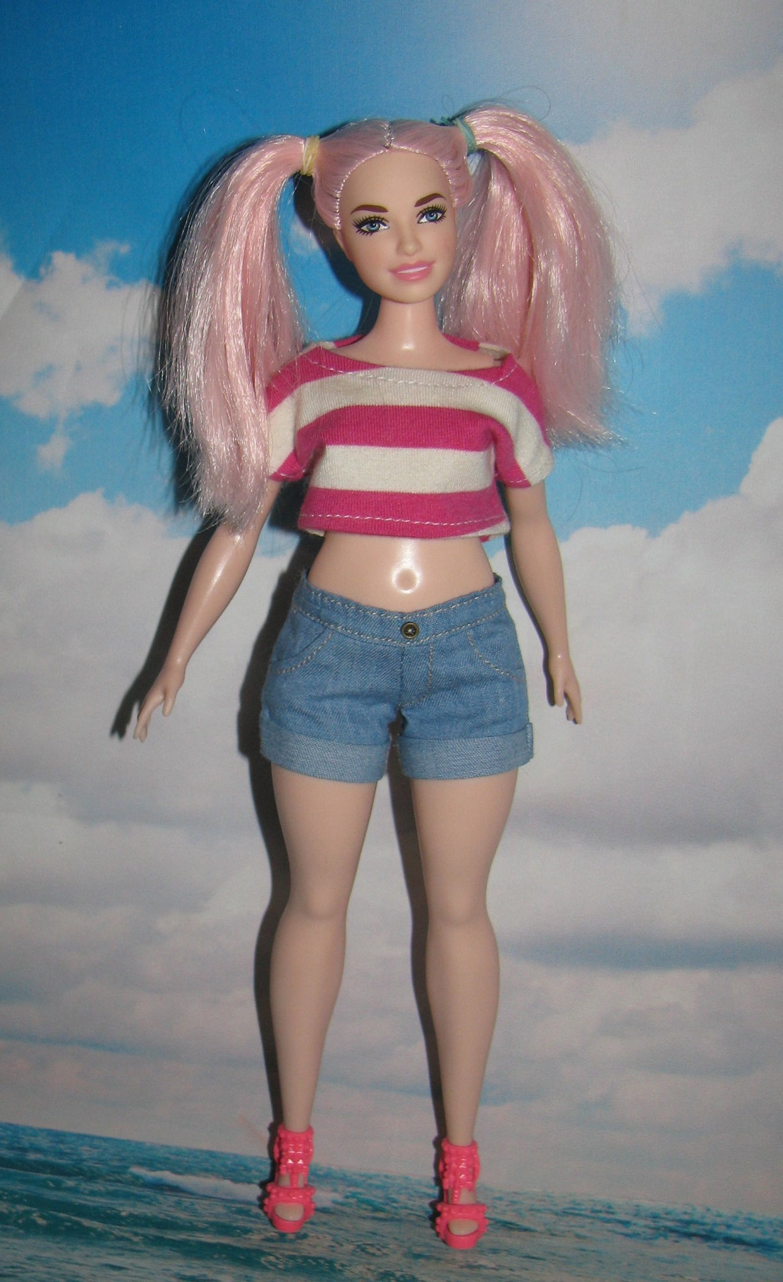 Denim shorts for Barbie curvy Barbie doll clothes Barbie Etsy