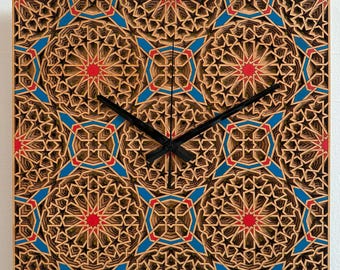 Islamic Geometric Clock: Tomb of Moulay Ishmael Inspired, Meknes Morocco