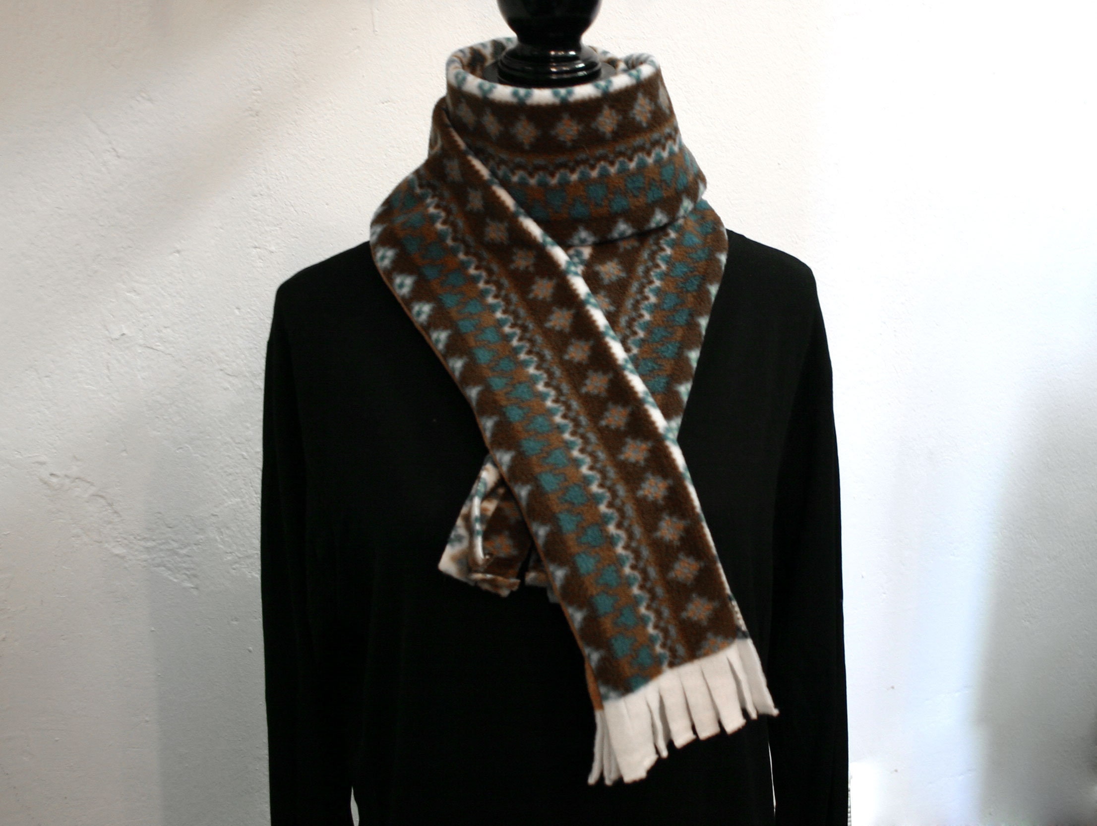 Fleece Scarf Norwegian Pattern Handmade Berlin Etsy UK