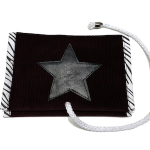 Bolsa de tabaco Cordón Burdeos con/sin aplique de estrella/calavera y cinta decorativa a elegir * Hecho a mano en Berlín