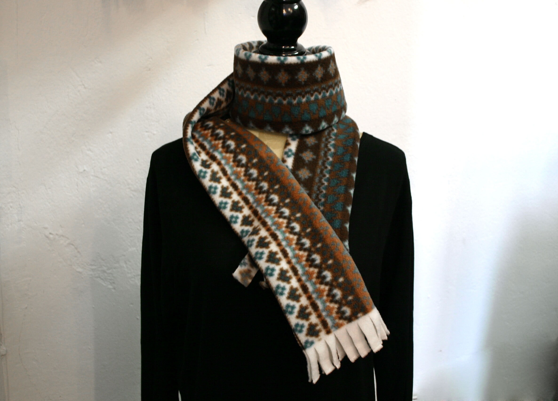 Fleece Scarf Norwegian Pattern Handmade Berlin Etsy UK