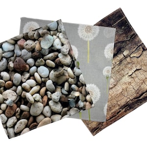 Organic fabric handkerchiefs * Fire-Stones-Dandelion-Cork-Bark * Handmade Berlin
