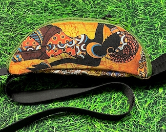 Hip bag *African style* with or without carabiner for keys * Belt bag Crossbody bag Waist bag Bum bag Sling bag * Handmade Berlin