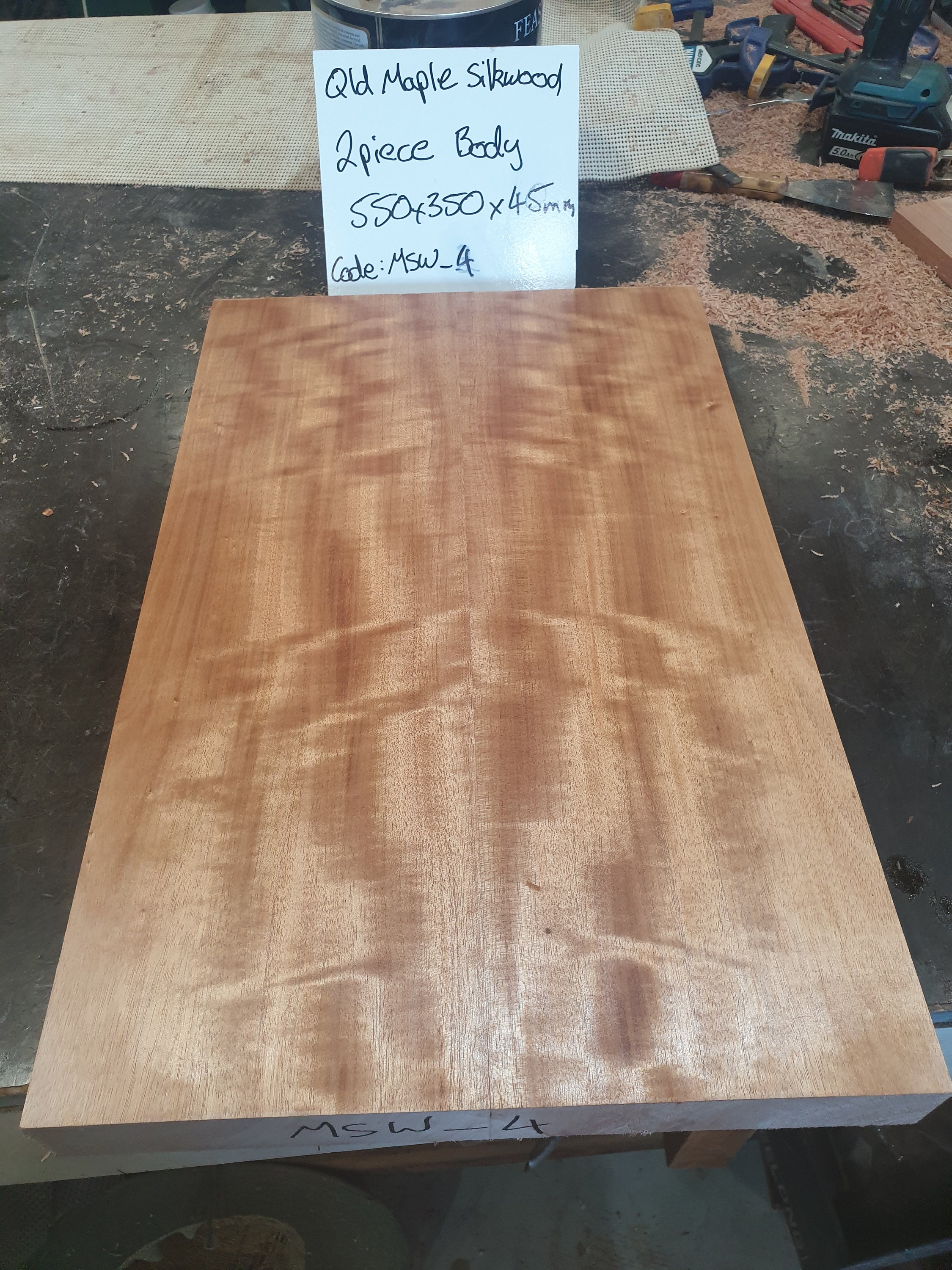 Qld Maple Silkwood electric guitar body blank. Etsy