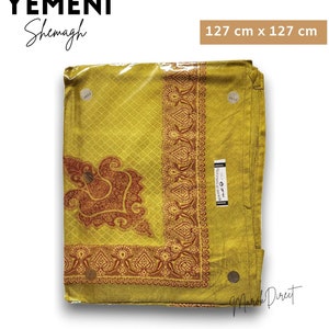 Premium Yemeni Shemagh Scarf, Traditional Arab Desert Keffiyeh Shawl for Men, Embroidered Headscarf Kufia, Shemagh Neck Head Wrap Scarf