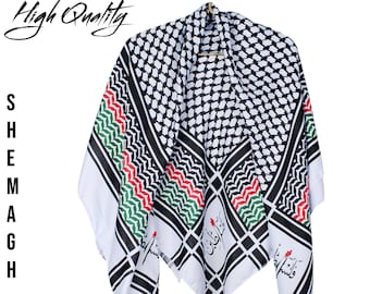 Palestine Scarf Printed Keffiyeh, Palestine Shemagh, Kufiyah Black and White Flag Print Scarf, Mens Women Arab Palestinian Head Neck Wrap