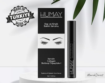 Powerful Eyelash & Eyebrow Growth Serum with Keratin - Lash Brow Enhancer - Collagen Biotin Eyelash Serum to Grow Lashes and Eyebrows 12ml