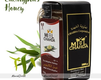 Pure Raw Eucalyptus Honey from Morocco - Natural Antiseptic Anti-inflammatory Honey - Organic Immunity Booster - Miel d'Eucalyptus 500g 1kg