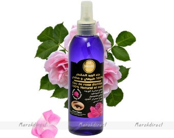 Rozenwater-gezichtsspray 100% pure biologische Marokkaanse rozenwaternevel - volledig natuurlijke hydrosolroos - vochtinbrengende crème voor de huid Hydraterende gezichtstoner 250 ml