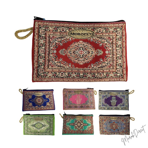 Moroccan Coin Purse - Unique Womens Zipper Pouch - Turkish Tapestry Wallet - Ladies Purse - Floral Jewelry Clutch - Bohemian Bags Boho Gift