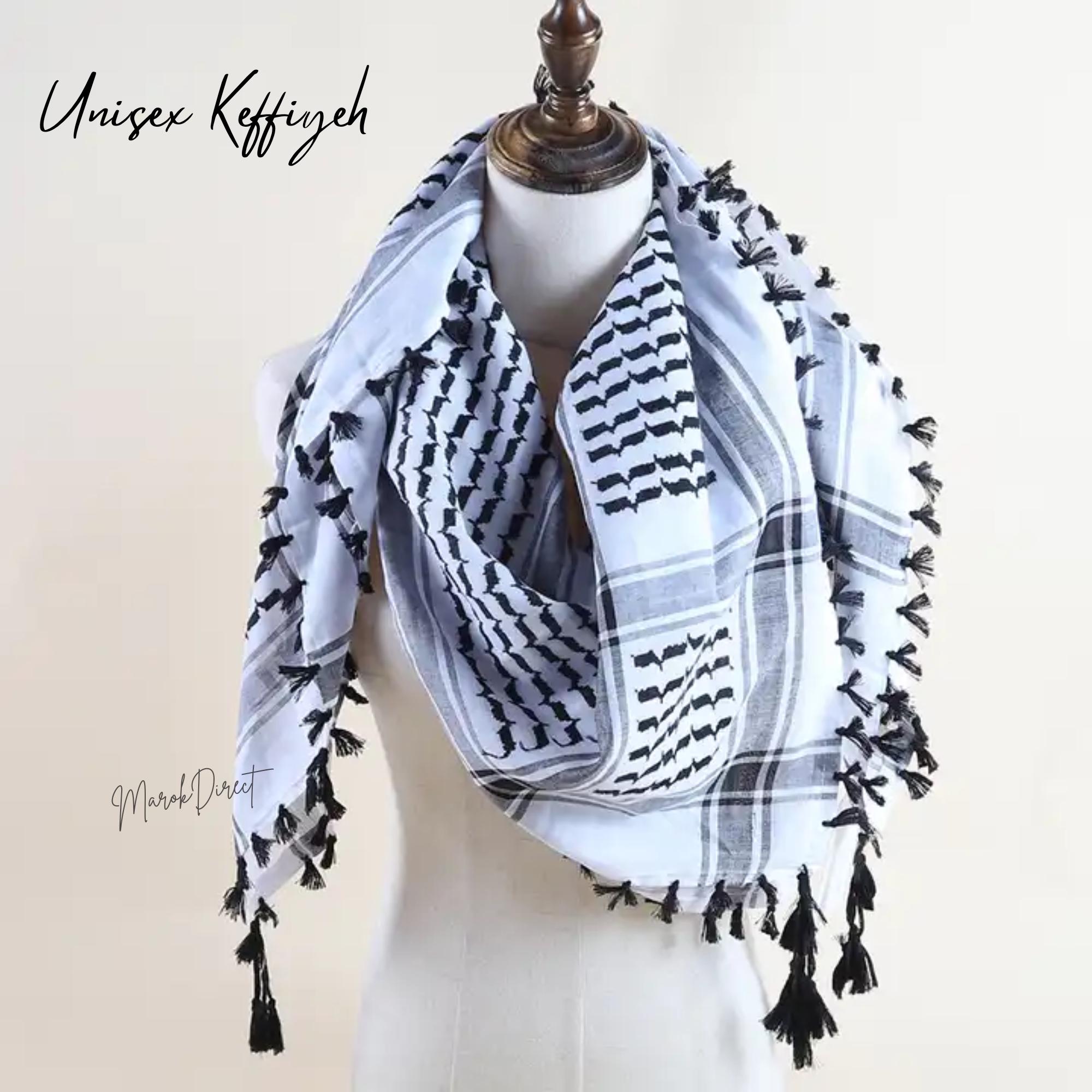 パレスチナ刺繍のクーフィーヤ、パレスチナのシェマグクーフィーヤ、黒