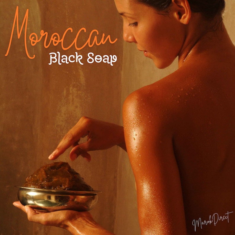 Moroccan Black Soap Blue Nila Natural Beldi Soap Traditional Hammam Spa Exfoliating Skin Body Scrub Savon Noir 200g