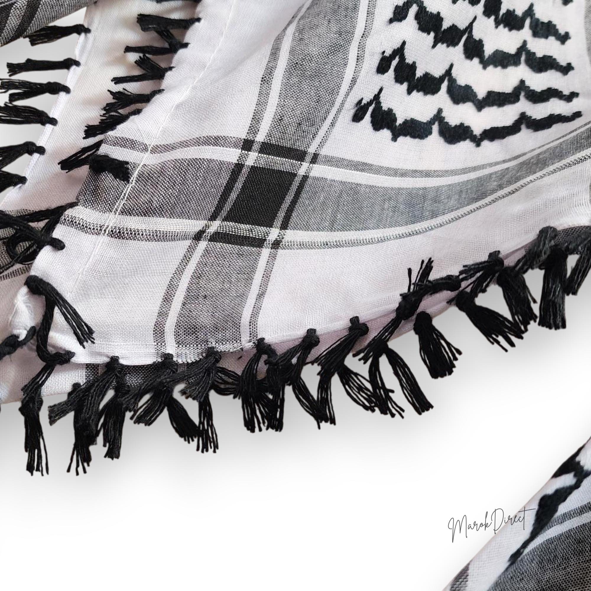 パレスチナ刺繍のクーフィーヤ、パレスチナのシェマグクーフィーヤ、黒