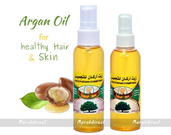 Moroccan Argan Oil 100% Pure Organic Cold Pressed Virgin Unrefined - Natural Anti Ageing Skin Face Body Moisturising Hair Repair 60ml 100ml