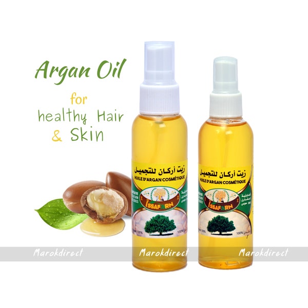Moroccan Argan Oil 100% Pure Organic Cold Pressed Virgin Unrefined - Natural Anti Ageing Skin Face Body Moisturising Hair Repair 60ml 100ml