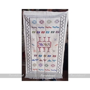Small Moroccan Runner Rug, Handmade Wool Rug, Traditional Boujaad Tribal Kilim Rug, Colourful Boujad Rug, Handwoven Berber Rug, Boho Carpet