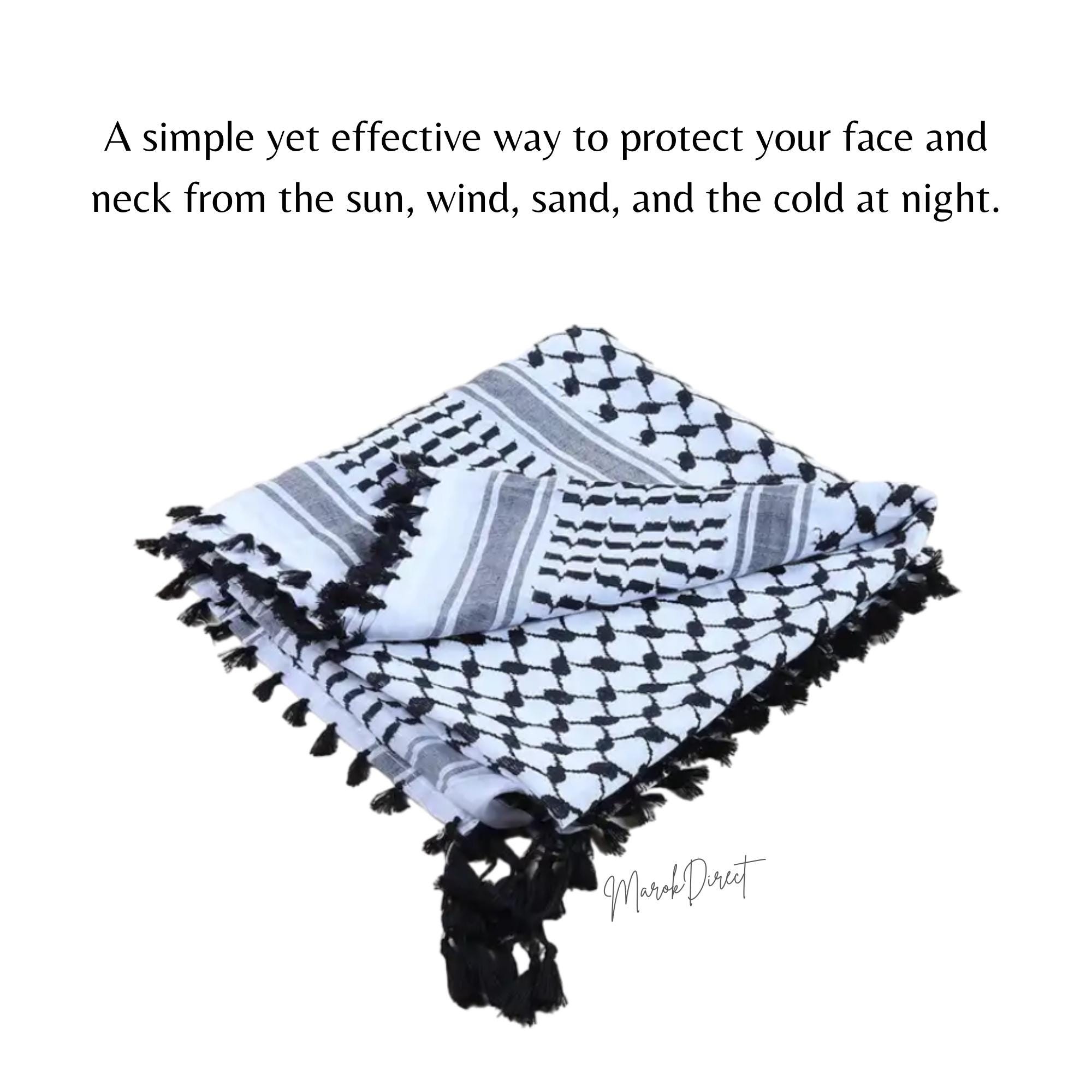 Wpsagek Écharpe Palestinienne, Keffieh Palestinien | Écharpe Du Désert 54X54 Pouces - Châle Palestinien Doux Bandana Arabe Pour La Tête Et Le Cou, Hommes Et Femmes