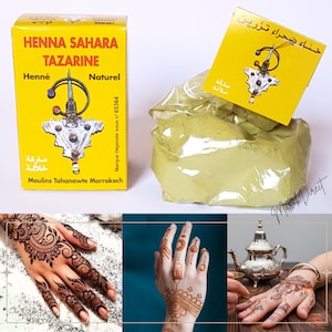 Pure Organic Henna Powder Natural Red Henna for Hands Body Art Skin Tattoo - Hair Colour Dye Mehndi from Morocco - Finely Sifted Henna 100g