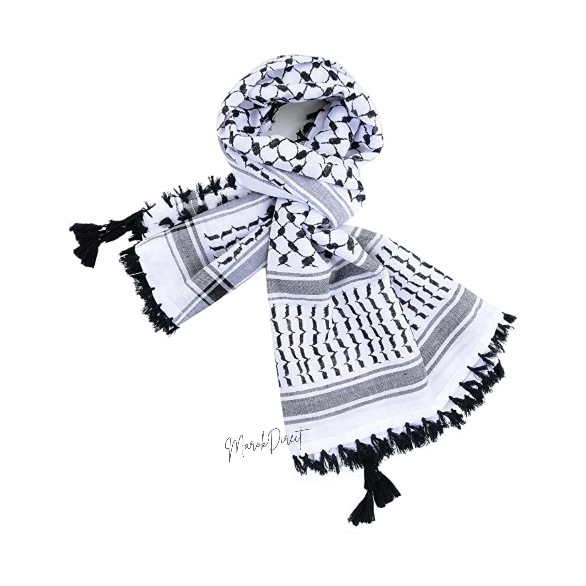 パレスチナ刺繍のクーフィーヤ、パレスチナのシェマグクーフィーヤ、黒