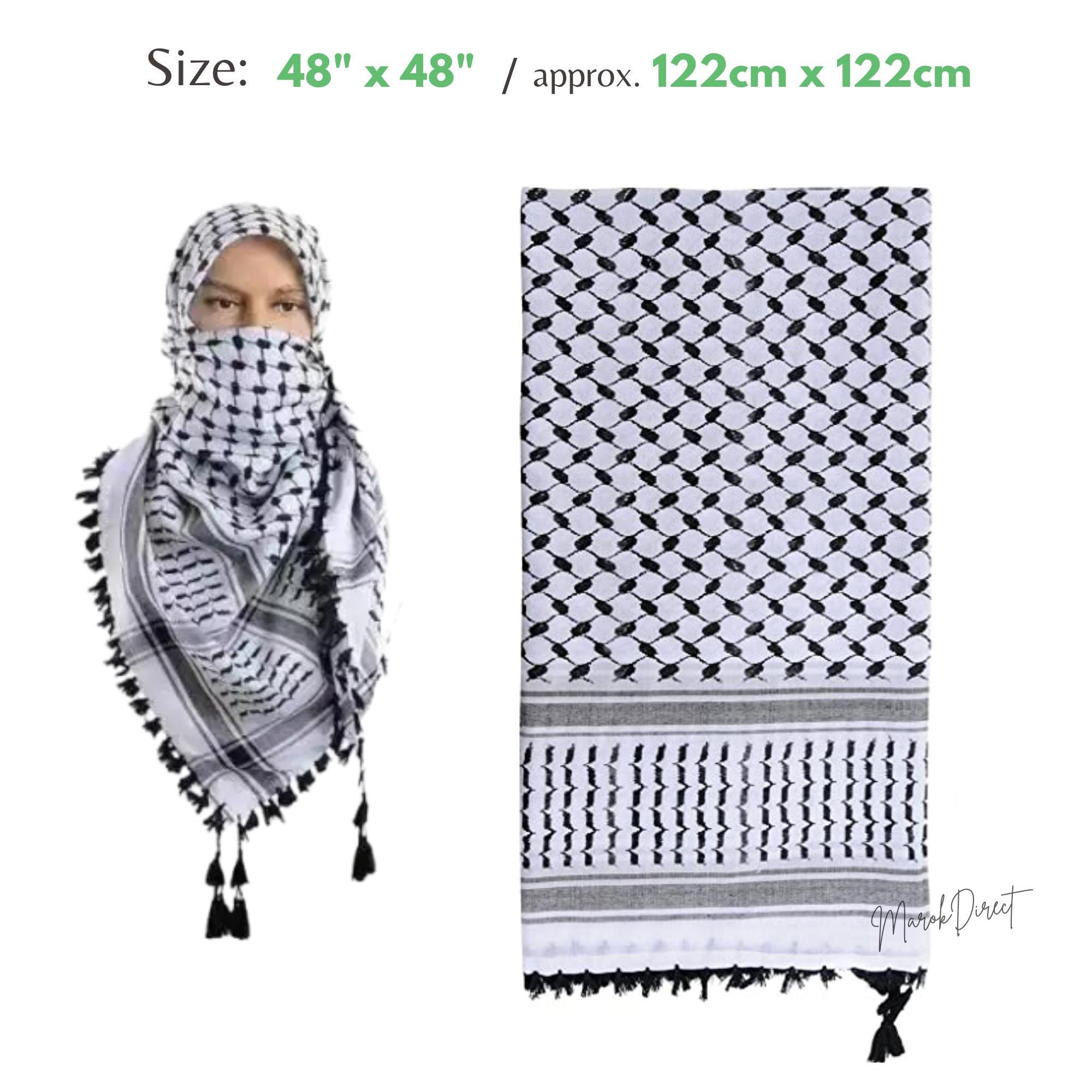 パレスチナ刺繍のクーフィーヤ、パレスチナのシェマグクーフィーヤ、黒