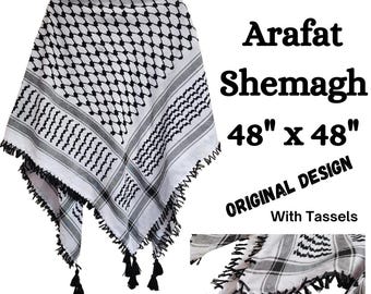 パレスチナ クーフィーヤ 125cm×125cm スカーフ Shemagh kufia