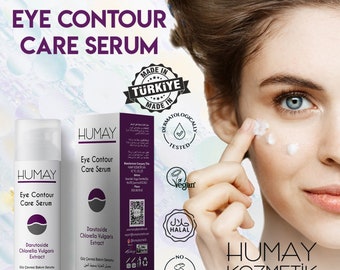 Humay Anti Ageing Eye Gel-Cream with Collagen for Dark Circles Puffiness - Hydrating Eye Contour Care Serum Smoothing Firming Treatment 15ml