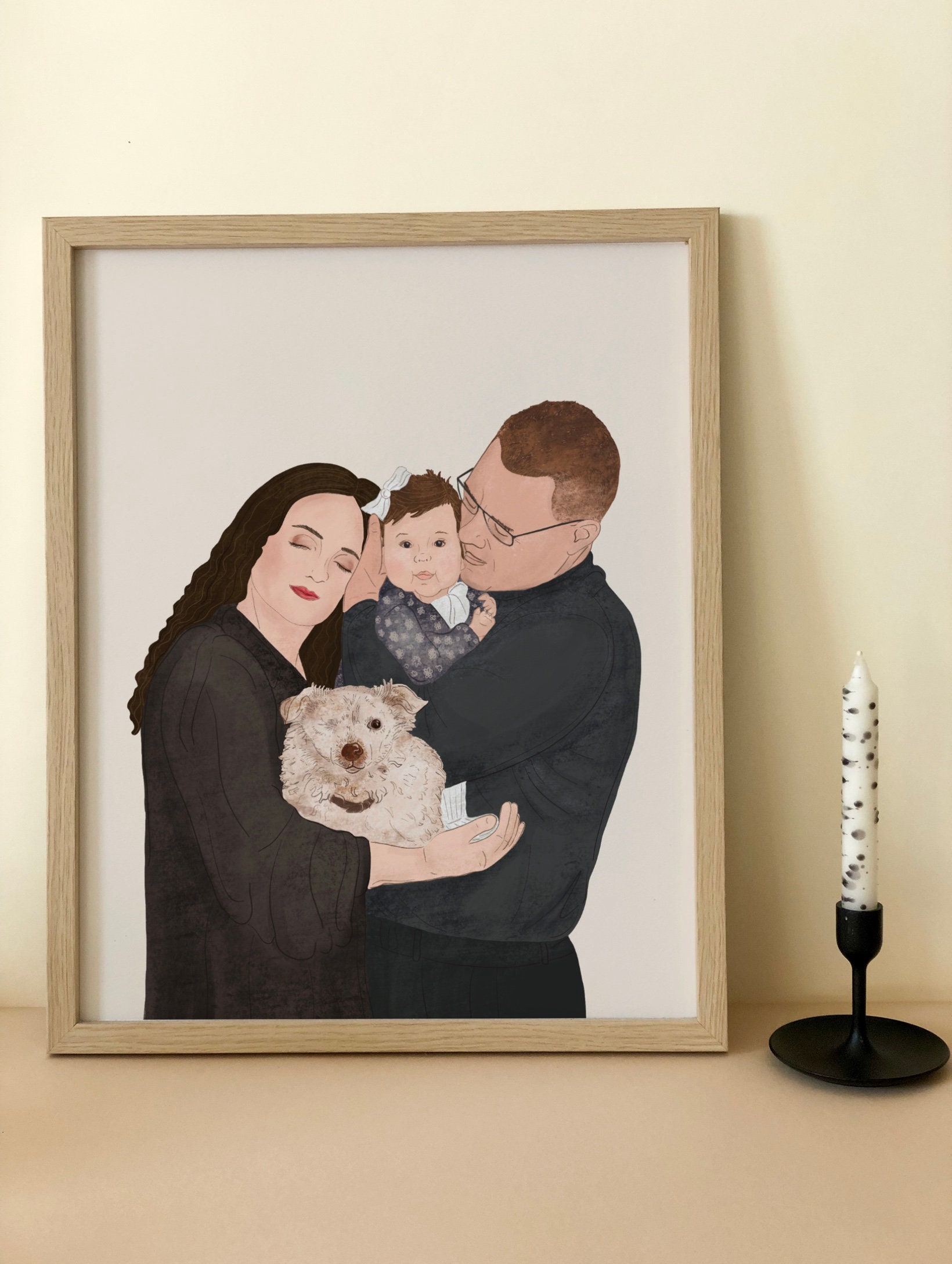 Custom Family Portrait Illustration, Digital Illustration, Family ...