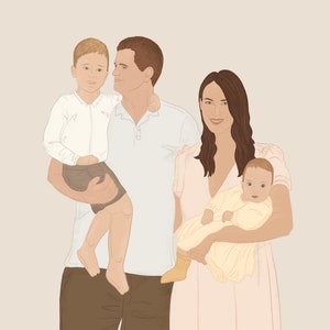 Custom Family Portrait Illustration, Digital Illustration, Family ...