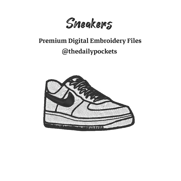 Sneakers embroidery design, air force embroidery design, shoes embroidery design,  INSTANT DOWNLOAD