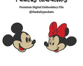 mickey embroidery design, minnie embroidery design, cartoon embroidery design,  INSTANT DOWNLOAD