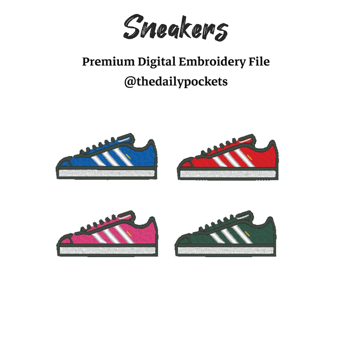 Sneakers Embroidery Design, Shoes Embroidery Design, INSTANT DOWNLOAD