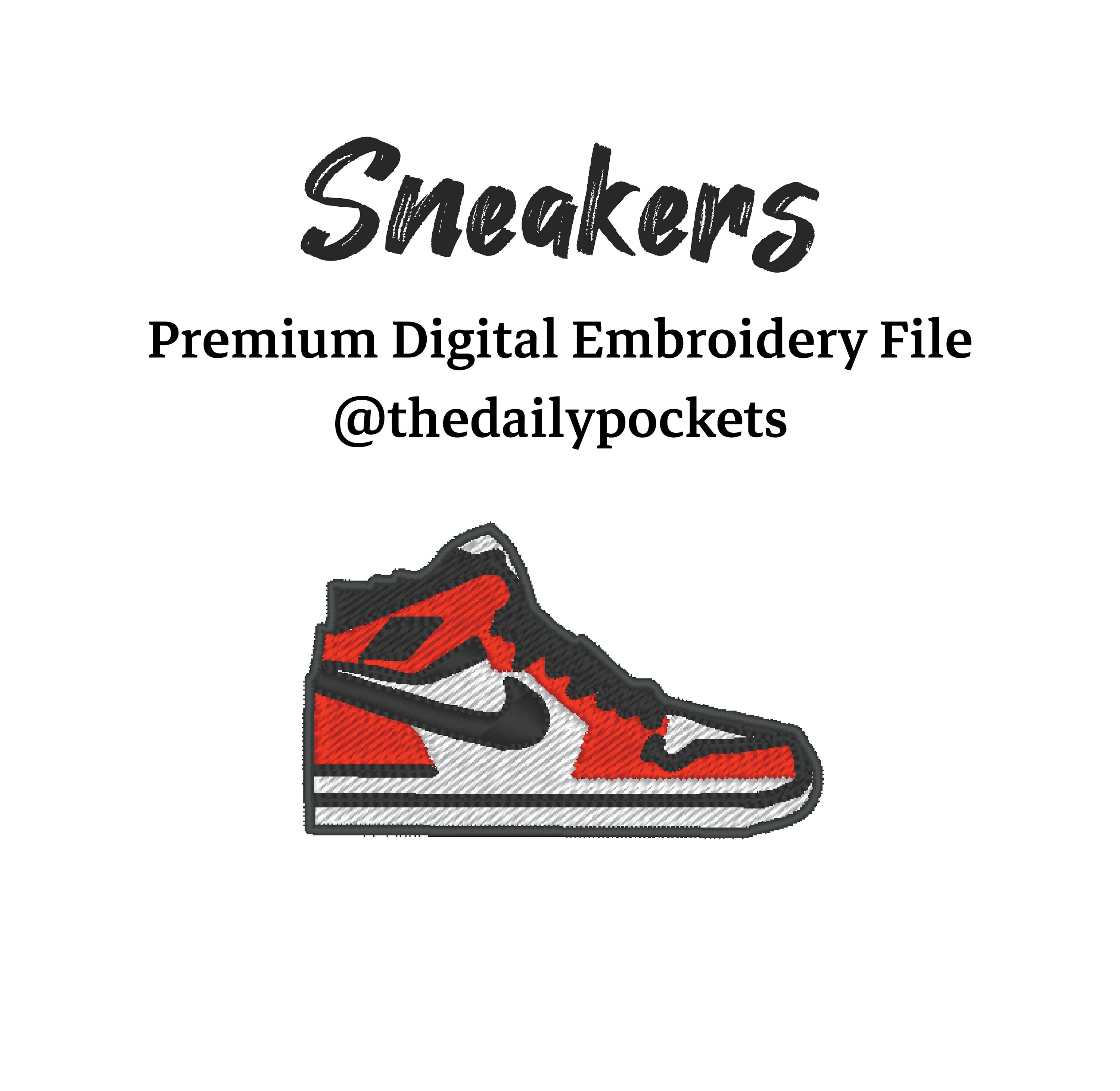 Sneakers Embroidery Design Air Jordan Embroidery Design Etsy