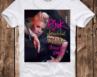 Pink T-Shirt Pink Beautiful Trauma American Singer-Songwriter Beautiful Trauma World Tour Concert 2019 Fans Gift Adult /& Kids Tee Top