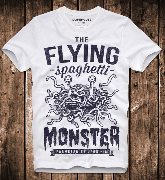 Church of the flying spaghetti monster t shirt Clearance