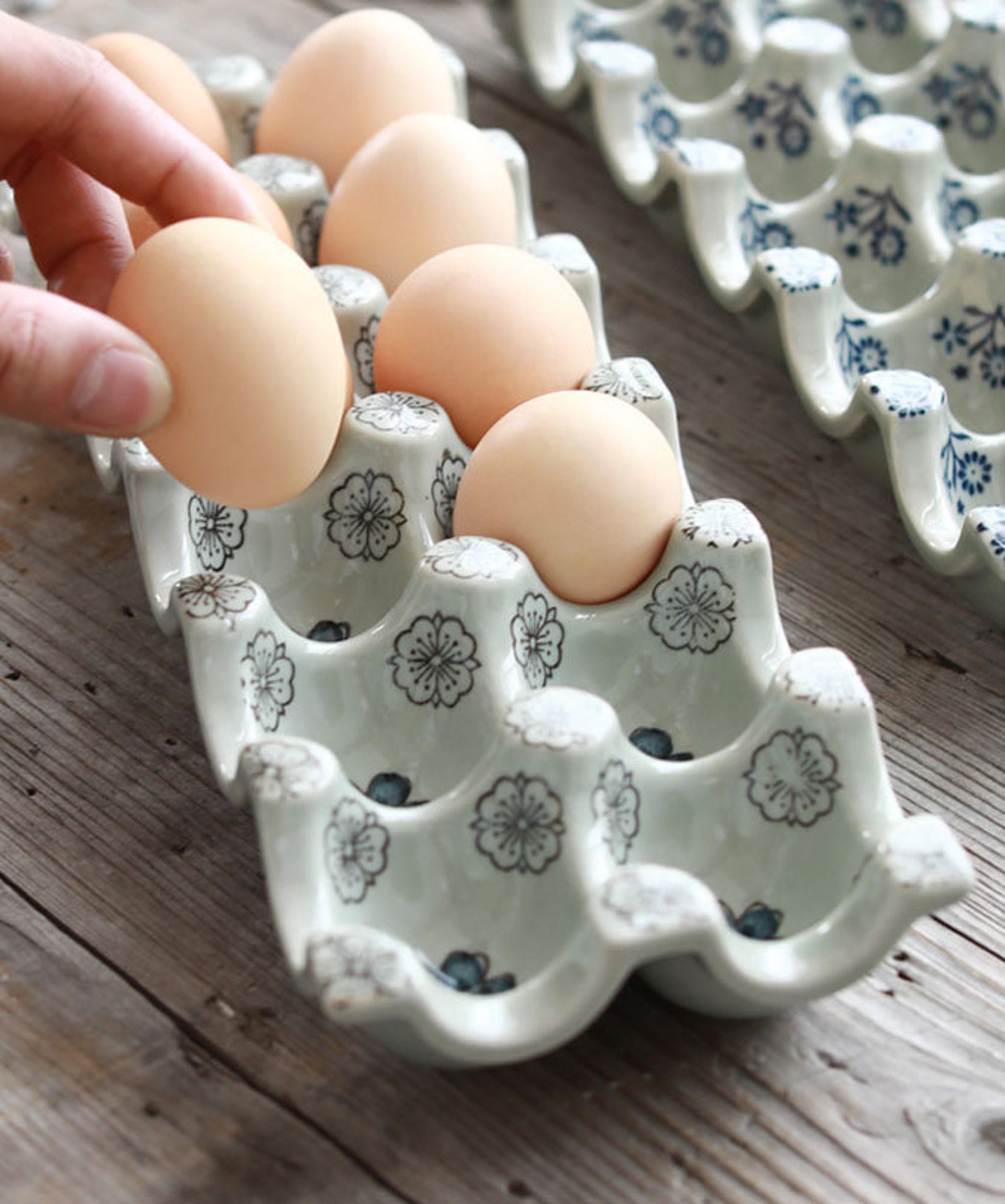 Creative ceramic egg traysVintagestyled Egg storageEgg Etsy
