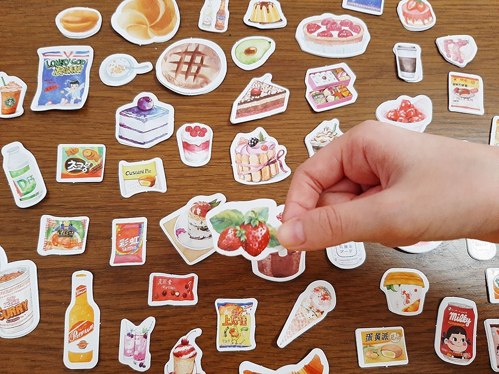 Cute food stickersscrapbooking sticker pack 50 Etsy