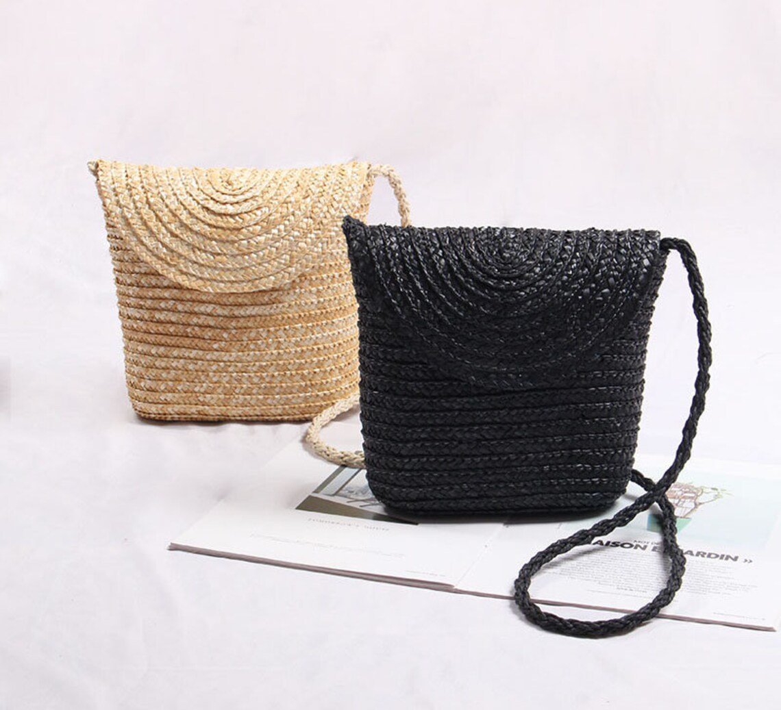 Woven Small Straw Crossbody Bag Woven Straw Pouch Bag With Etsy